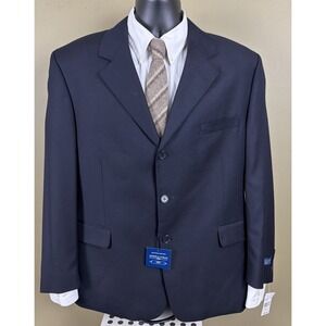NWT Joseph & Lyman Bloomingdale's Men's 100% Wool Blazer Jacket Navy Blue 42S